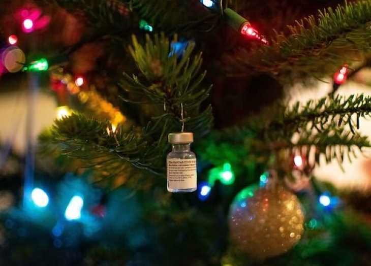 Funny Christmas Photos 2020 My 2020 Christmas ornament - an empty vial I saved after a day of giving COVID-19 vaccines!
