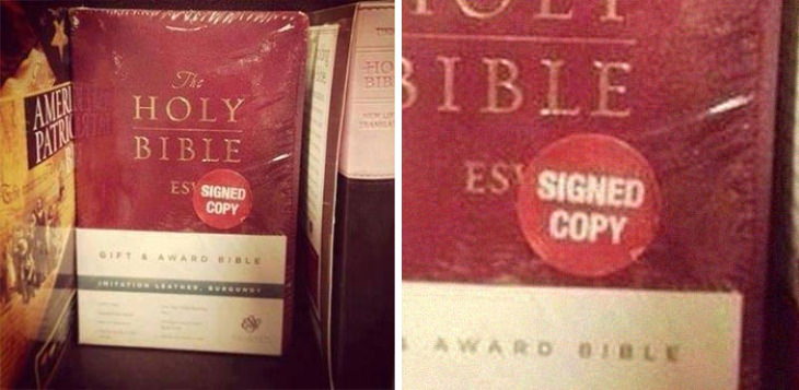 work fails signed copy bible