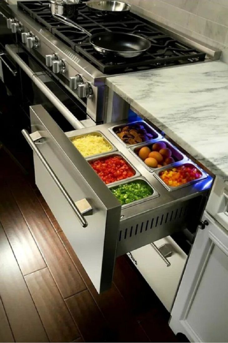 Creative Inventions,  refrigerated kitchen drawers