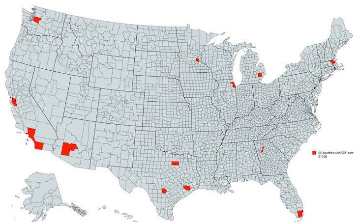 10 Informative and Fun Maps of the United States, GDP