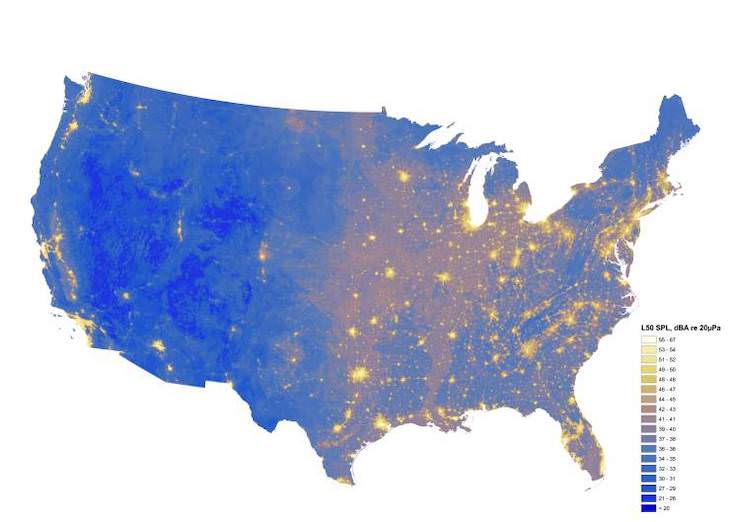 10 Informative and Fun Maps of the United States, loud vs. quiet