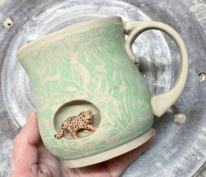 cute animal sculpture cups  tiger