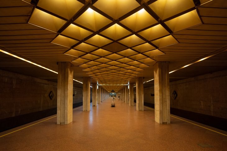 Photographs of bus stops and train stations in former Soviet Union countries with unique architecture and designs