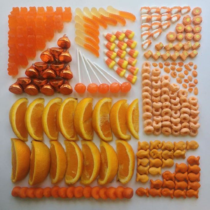 Photographs of beautiful and intricate food arrangements by artist Adam Hillman