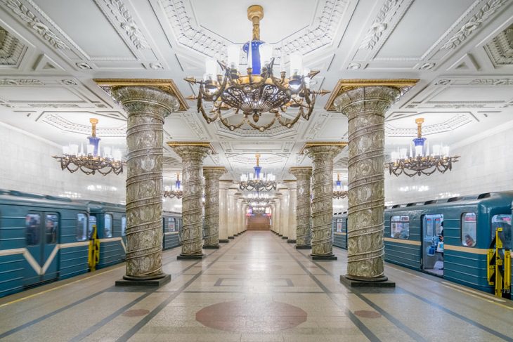 Photographs of bus stops and train stations in former Soviet Union countries with unique architecture and designs