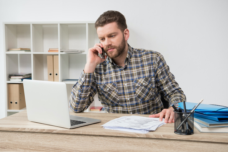 Warning Signs of Low Self Esteem, frustrated man on the phone