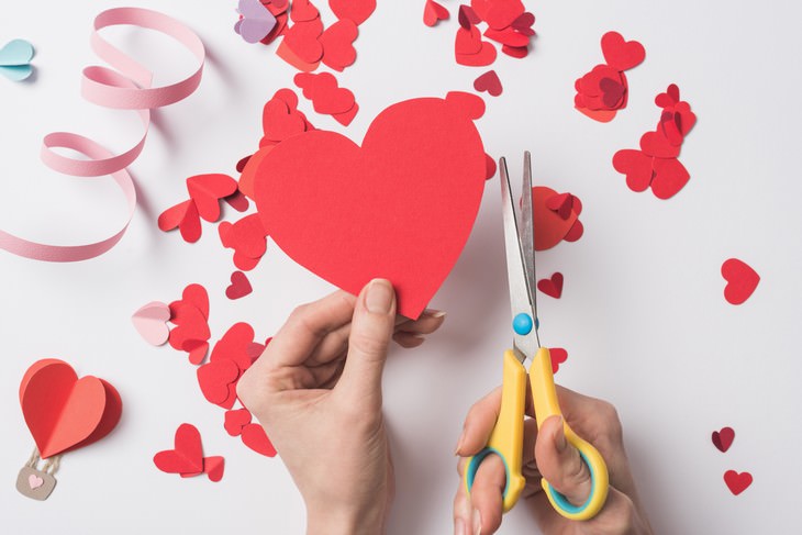Valentine’s Traditions in the World paper cut out heart