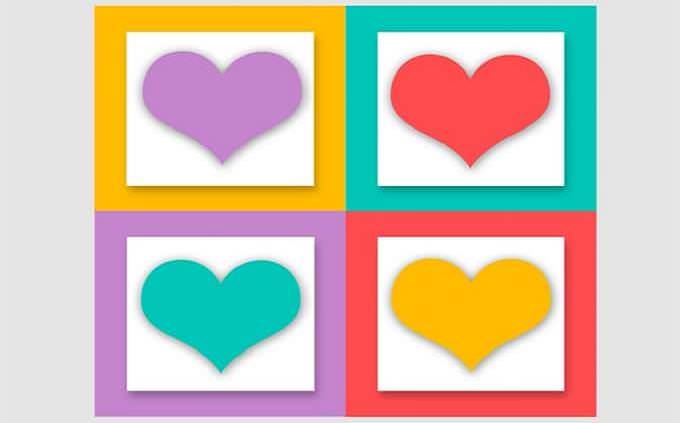 hearts in different colors