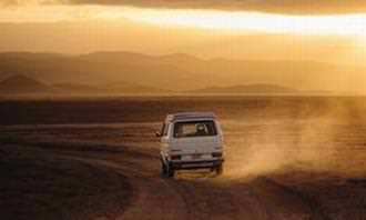 vehicle going through the desert