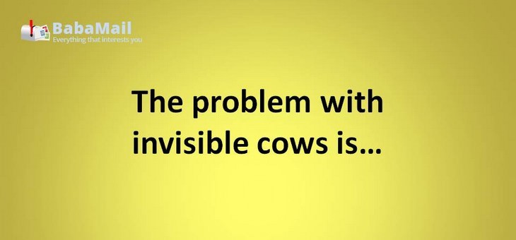 Animal puns: The problem with invisible cows is... They are herd but they are not seen