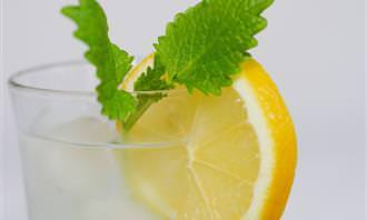 glass of water with a slice of lemon