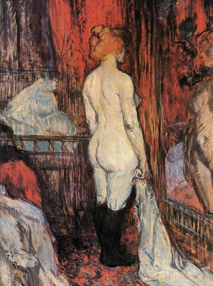Nude Standing Before a Mirror, oil on cardboard, 1897