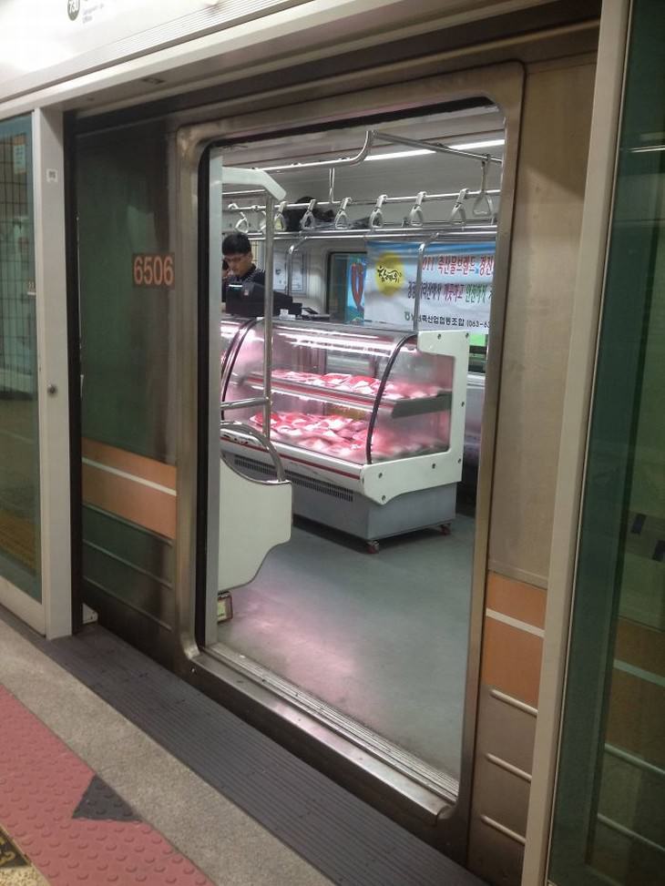 strange subway encounters Seoul meat section