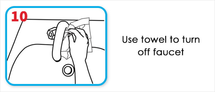 how to wash your hands correctly step 10