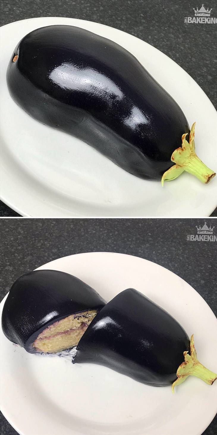 Optical Illusion Cakes by Ben Cullen Eggplant