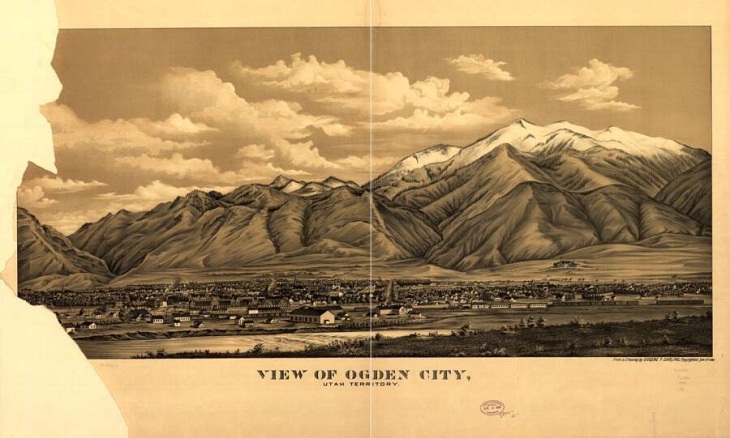 Illustrated panoramic maps Ogden, Utah, 1889