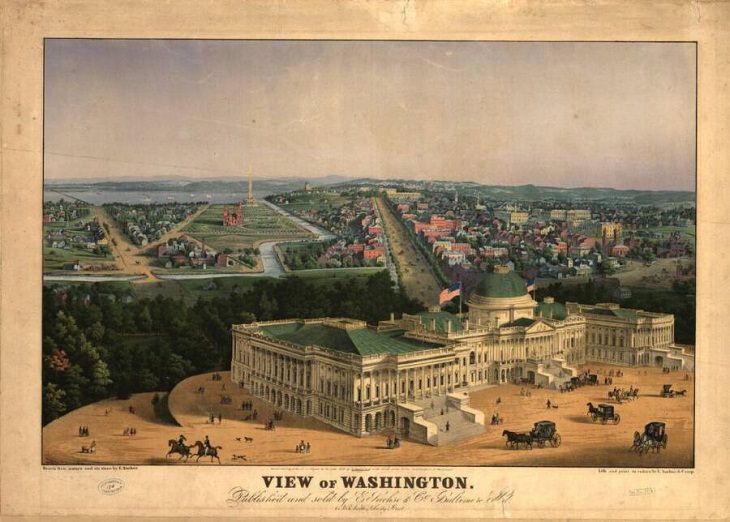 Illustrated panoramic maps  Washington, D.C., 1852