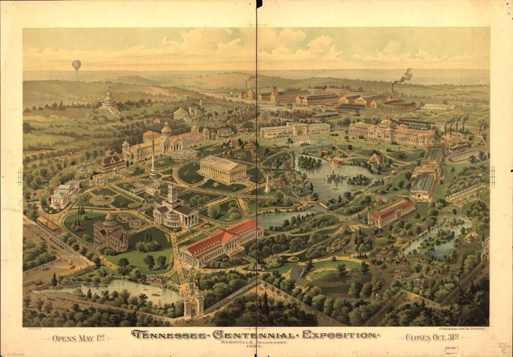 Illustrated panoramic maps Nashville, Tennessee, 1897