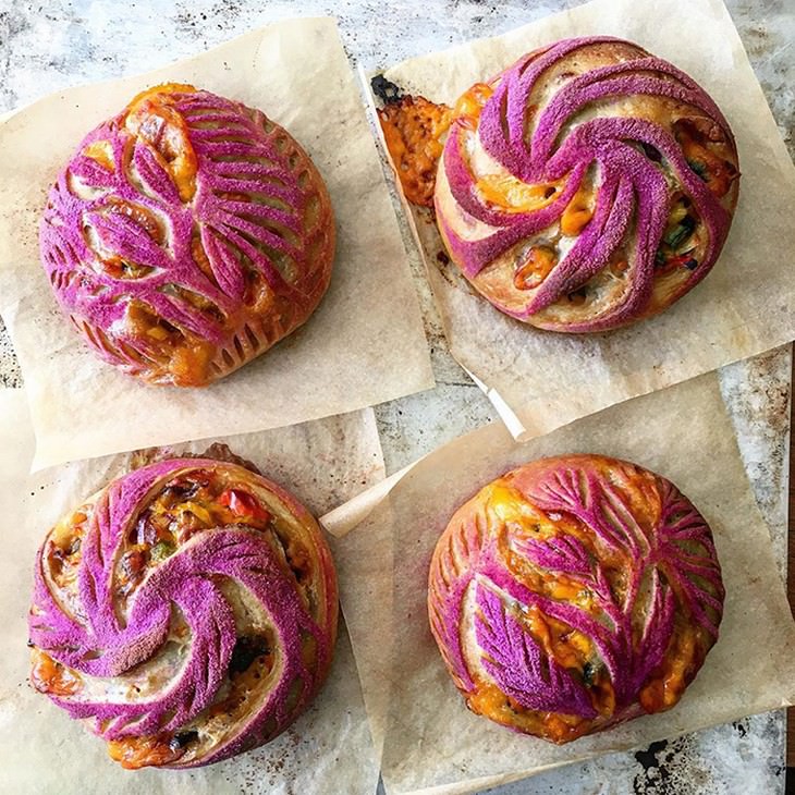 Baked Goods pink round breads