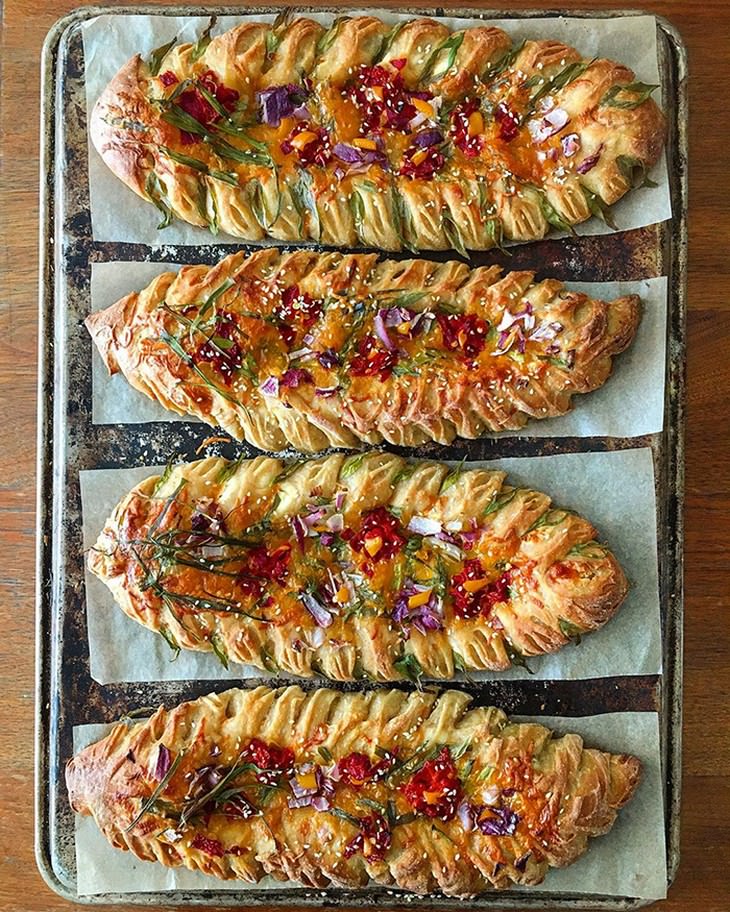 Baked Goods long pastry with flowers