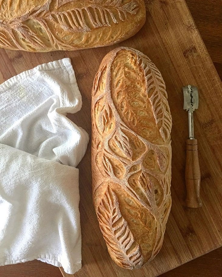Baked Goods long breads on board