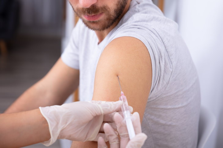 passive antibody therapy for coronavirus man getting a shot