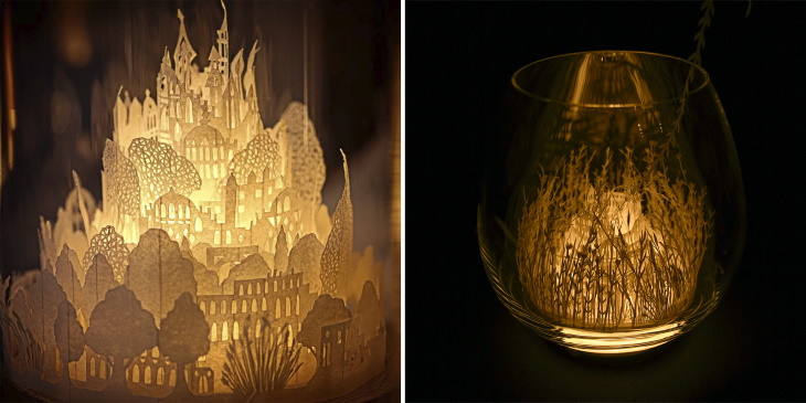 Ayumi Shibata Paper Cutting Art “In the Jar Drop of Bush”