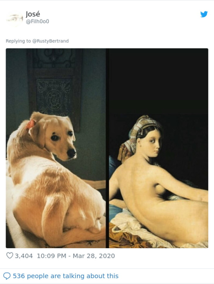 Getty Museum Famous Painting Recreations dog
