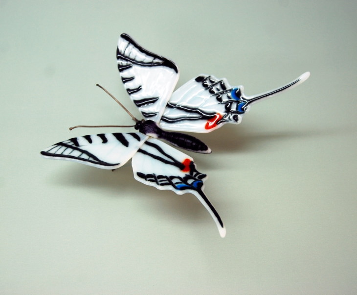 Laura Hart Glass Butterfly Sculptures Zebra Swallowtail