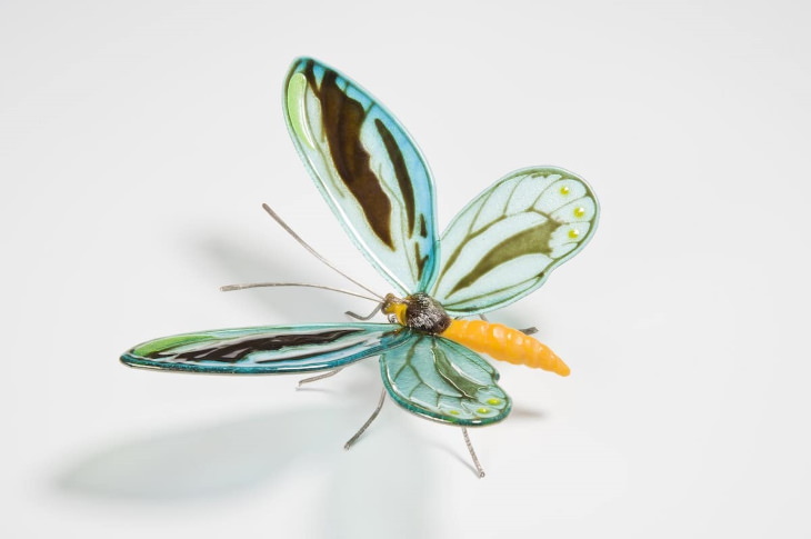 Laura Hart Glass Butterfly Sculptures Queen Alexandra Birdwing