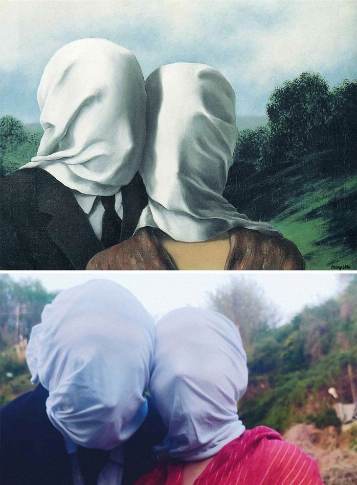 15. The Lovers by Rene Magritte