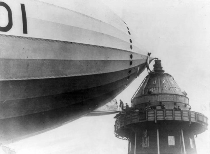 human scale photos Traveling by blimp in the 1920s