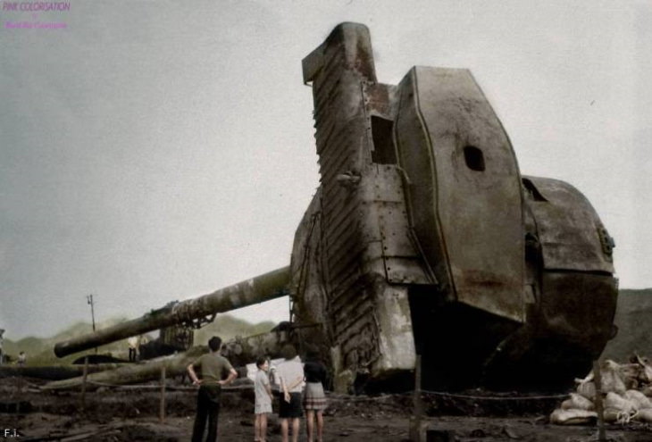 human scale photos The main battery of Japanese 'Nagato' battleship