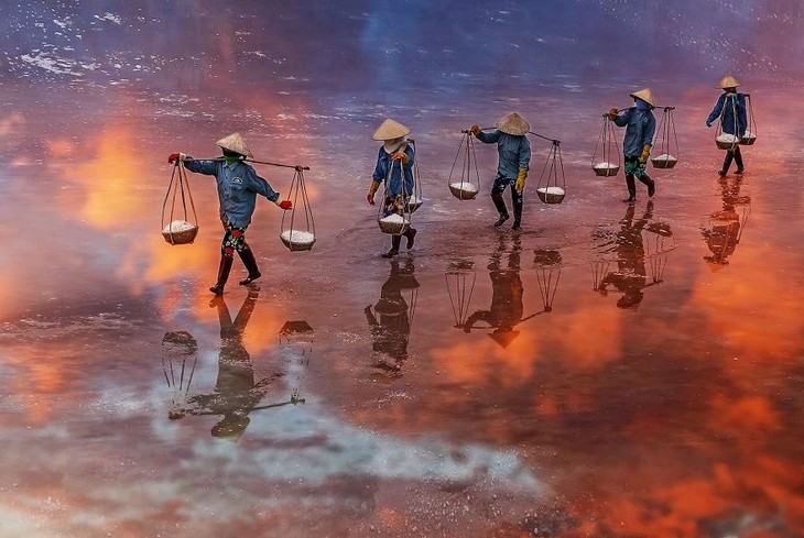 17. Pôr do sol no campo de sal, Nha Trang, Vietnã