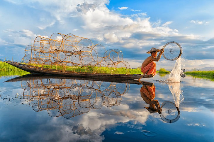 10. Pesca, Lago Inle, Mianmar