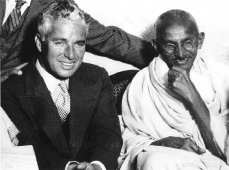  Historical Pics , Charlie Chaplin and Mahatma Gandhi