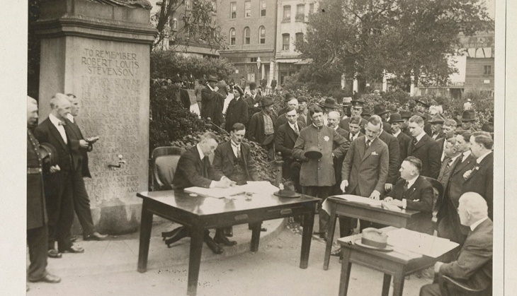 Photos From the Spanish Flu Outdoor court hearing in San Francisco