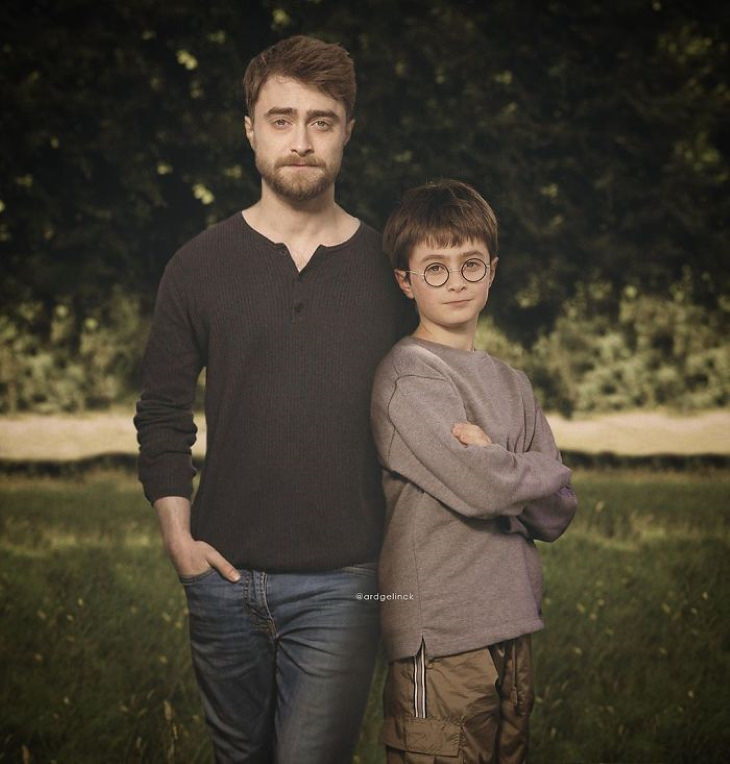 Celebridades con sus versiones de juventud Daniel Radcliffe