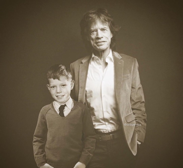 Celebridades con sus versiones de juventud Mick Jagger