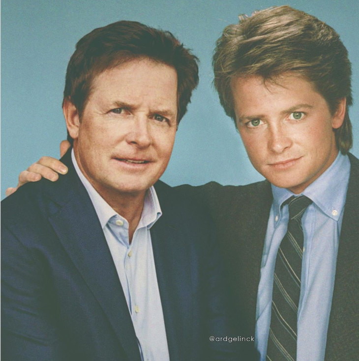 Celebridades con sus versiones de juventud Michael J. Fox