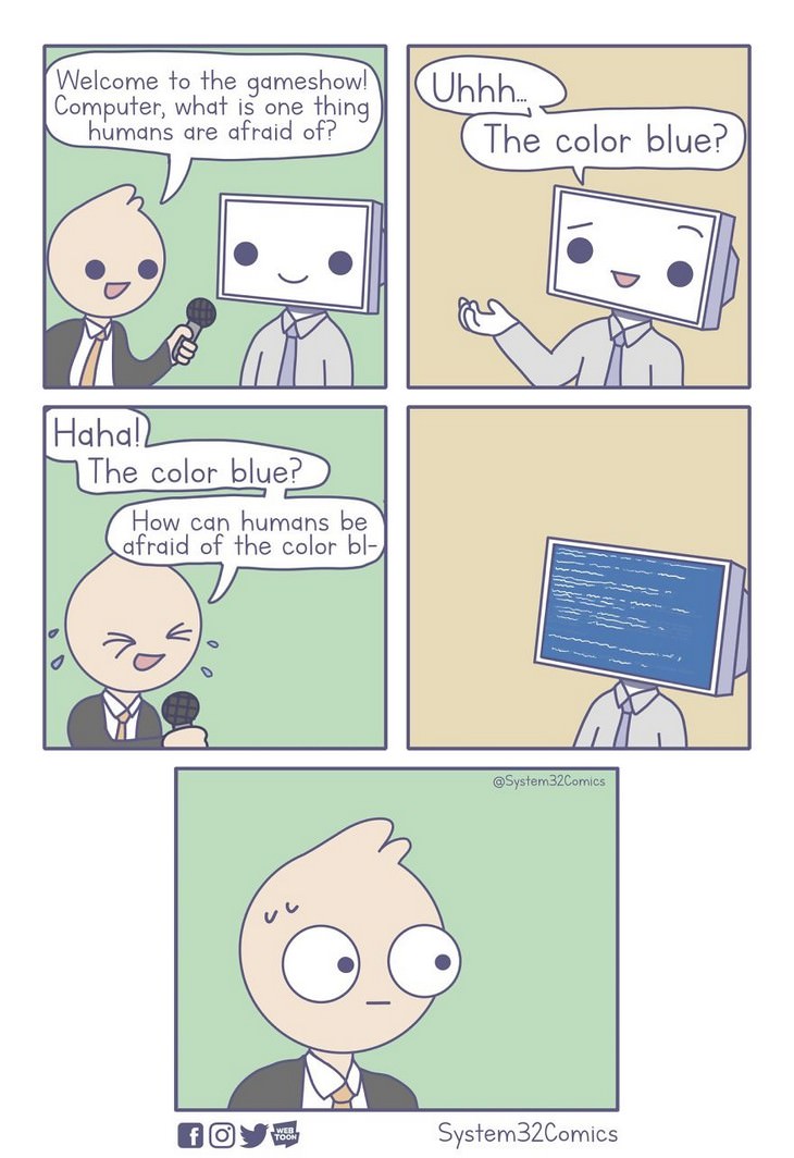 10 comics about the annoying side of technology blue screen
