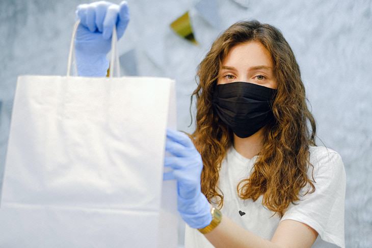 COVID-19 Shopping Bad Hygiene in Stores shopping bag