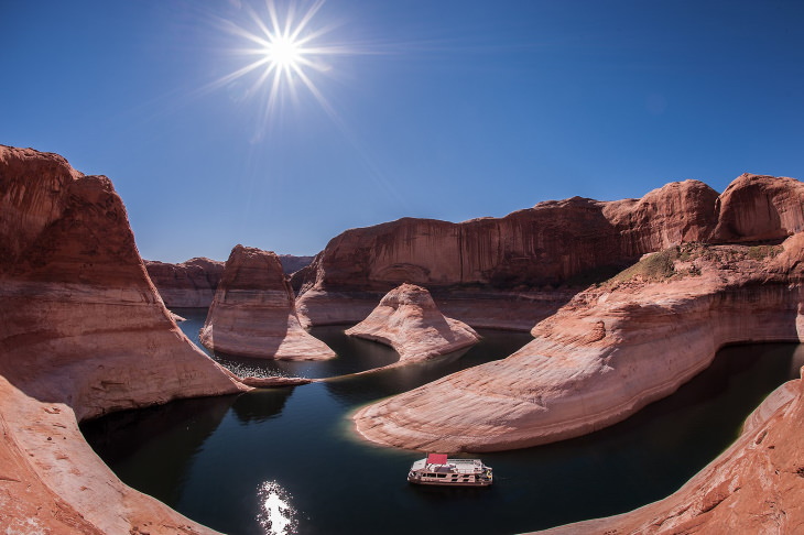 Picturesque Lakes in the US Lake Powell, border of Utah and Arizona