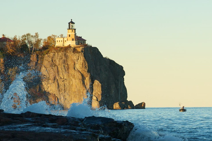 Picturesque Lakes in the US Split Rock Lighthouse on Lake Superior, Silver Bay, Minnesota