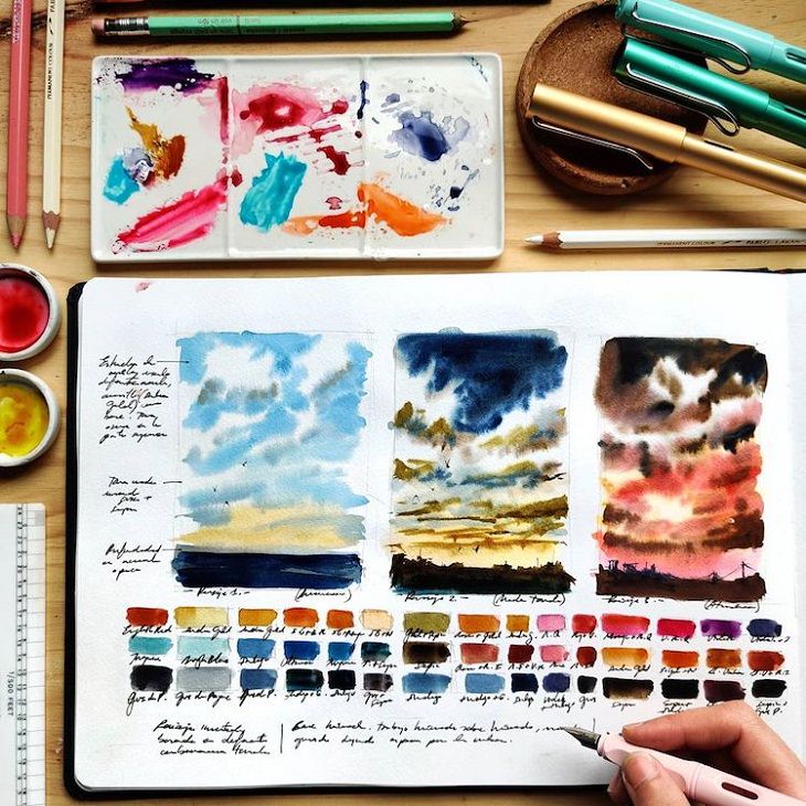 Watercolor Travel Paintings, landscapes