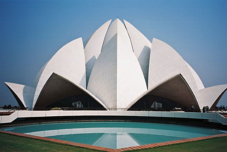 buildings inspired by nature Lotus Temple, New Delhi, India