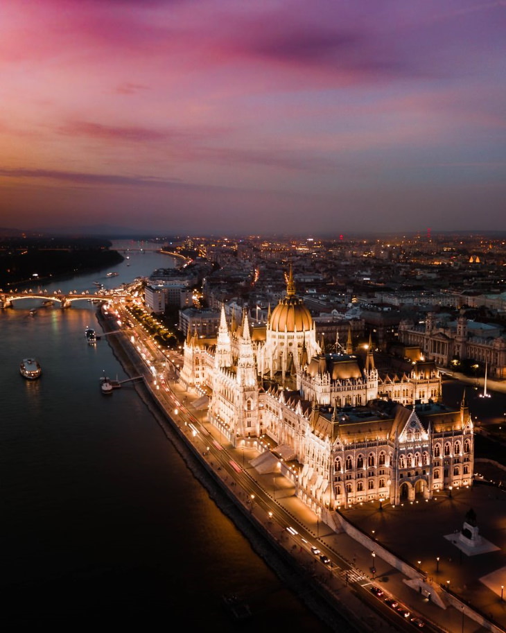 Agora 2020 Aerial Photos Warm Summer Evening In Budapest