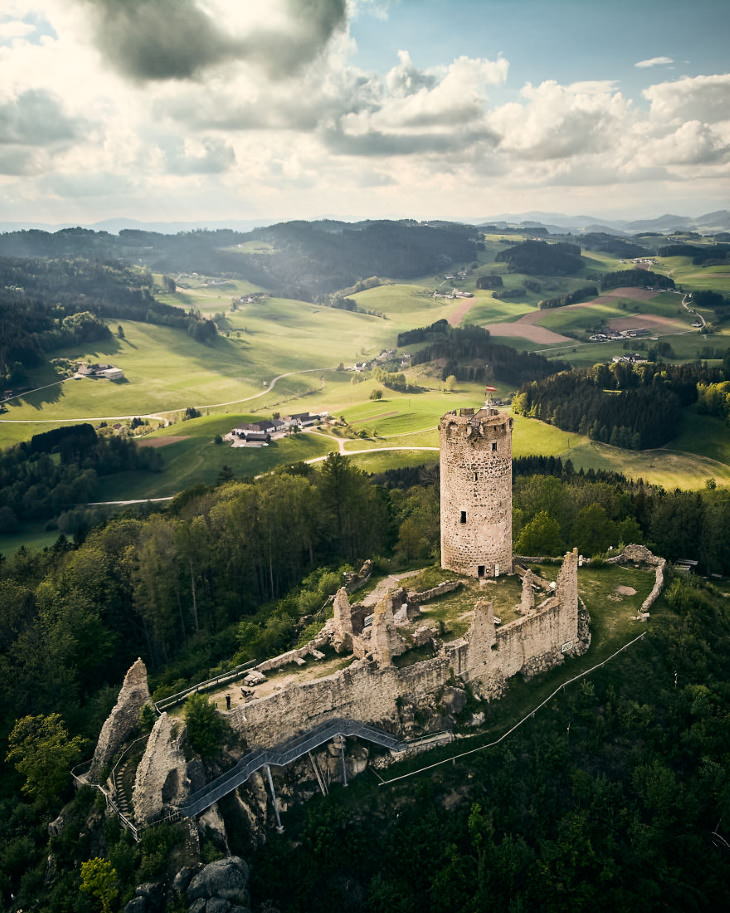 Agora 2020 Aerial Photos Old Castle Ruins In Upper Austria