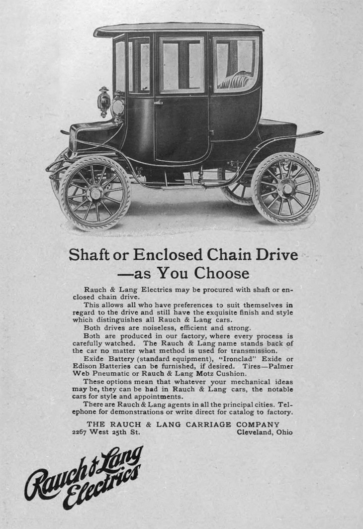 Oldest electric cars, advertisement