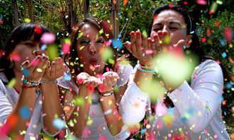 women celebrating